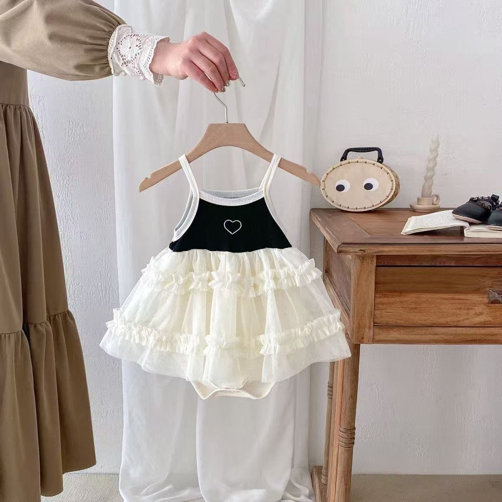Summer lightweight baby clothes - girls' romper with straps - princess style mesh summer lightweight baby clothes - girls' romper with straps