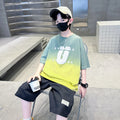 Boys' summer outfit set: new  styles for mid-to-large children - lightweight, short-sleeved, stylish summer clothes for boys, perfect for making a statement