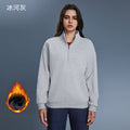 Fall and winternew arrival half-zipfleece-linedthickened stand collarsweatshirt women's casuallooseeasiest for matchheattechtopsd25154