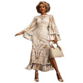 European and american style women's evening gown party dress - amazon wish lace embroidery tassel two-piece summer outfit