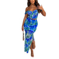 Printed cropped cami top and bodycon maxi skirt two-piece set - european & american style women's summer  new arrival