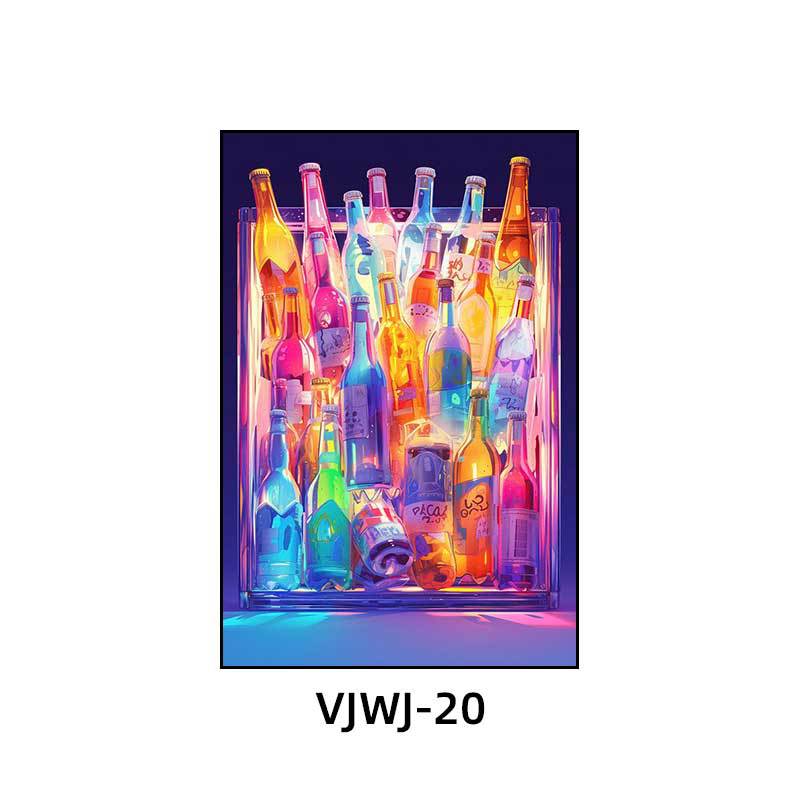 Bar KTV box decoration hanging pictures Cocktail bottle clear bar atmosphere music dining bar Bistro decoration painting