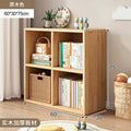 Checkered solid wood bookshelf floor-standing storage rack home living room organizer wall-mounted low cabinet bookcase