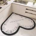 Heart-shaped kitchen mat, diatomaceous earth, non-slip, oil-resistant, wipeable, no-clean, absorbent, household, stain-resistant, floor mat, specialized carpet
