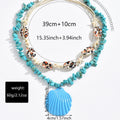 Wholesale seashell pendants - new cross-border beach starfish necklace for women - fresh, colorful crushed stone summer ocean choker