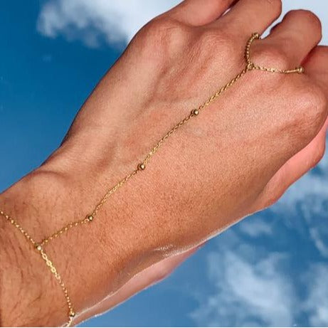 European and american cross-border zircon mitten bracelet for women, gold bead ring chain, simple fashion jewelry new product