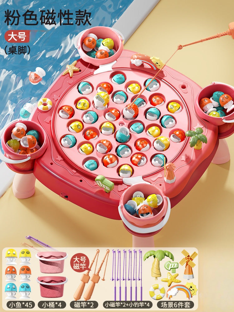 Electric magnetic fishing game - early education, educational, musical, interactive pretend play toy for boys and girls - wholesale gifts