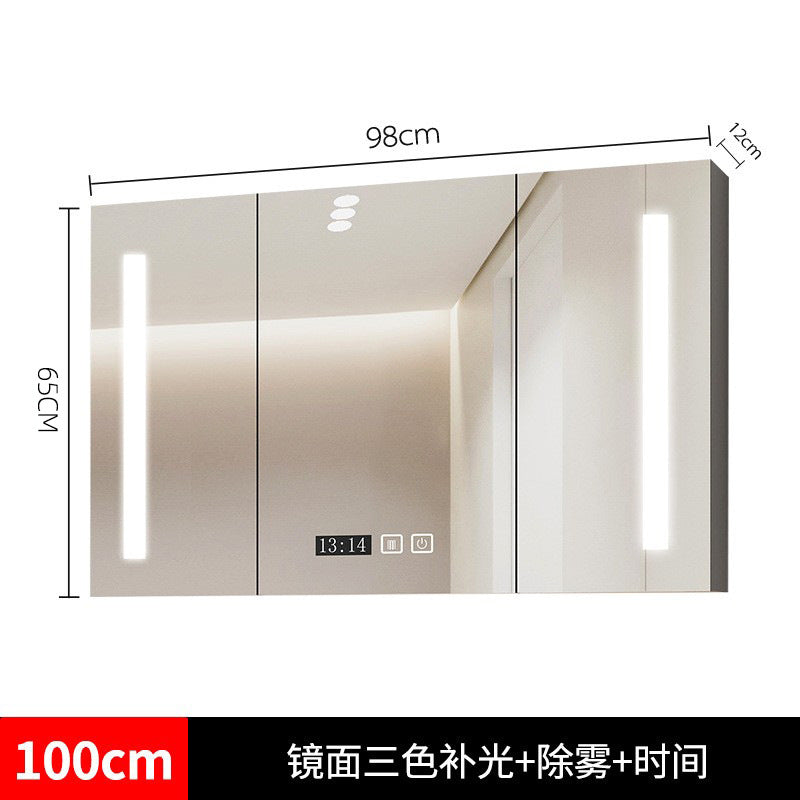 Smart bathroom mirror cabinet, separate wall-mounted bathroom with light, vanity mirror, bathroom mirror with rack storage