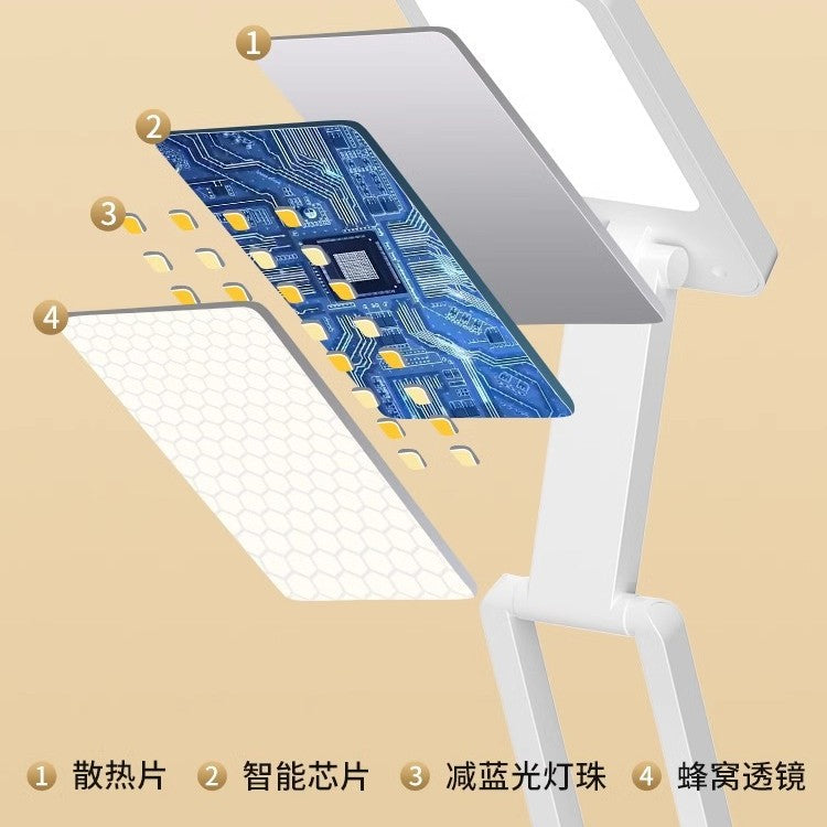 Rechargeable desk lamp - eye protection, study-focused, ideal for high school and college students, dorm room use, foldable, portable, and extra-long battery life