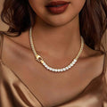 2025 new titanium steel cuban chain with zircon tennis chain – minimalist luxury style, unisex choker necklace