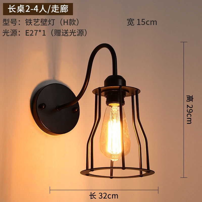 Vintage industrial wind wall lamp American personality creative wall lamp decoration aisle corridor balcony restaurant bar stair lamp