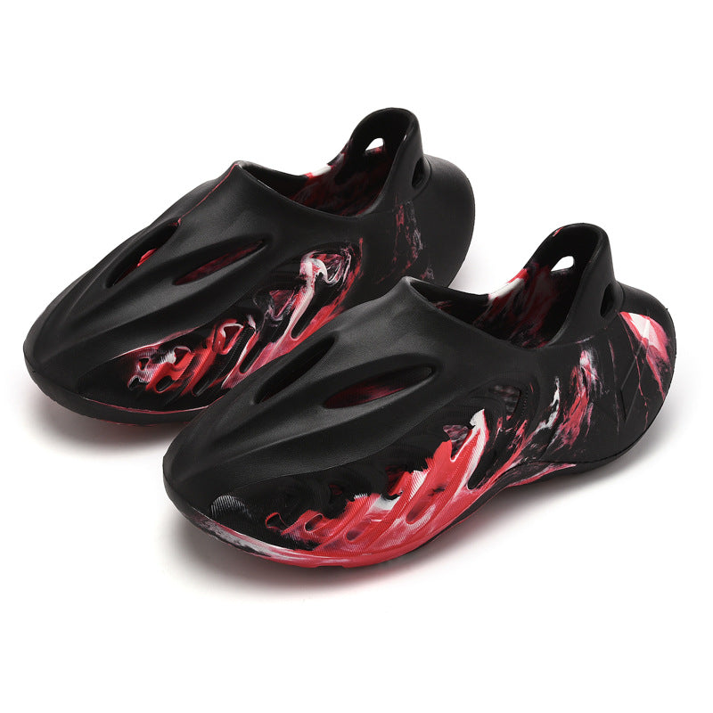 Cross-border 2025 new camouflage sports coconut hole shoes men's trend hollow Roman sandals beach shoes wholesale