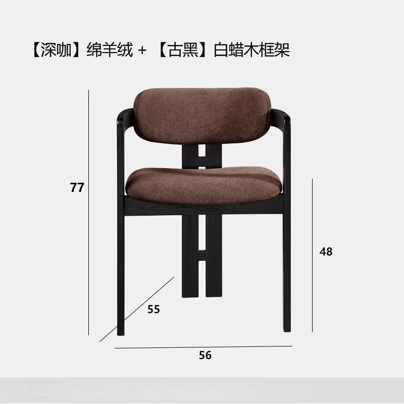 Italian light luxury solid wood dining chair hotel negotiation chair back tea chair makeup stool casualfor home study desk chair