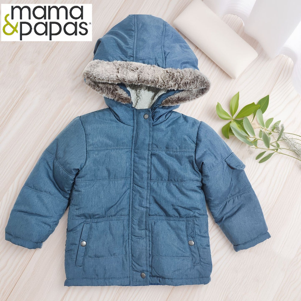 Original overstock mamapapas british high-end brand thickened hooded casual warm jacket for baby boys