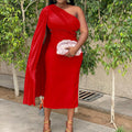 D139t european and american style autumn fashion one-shoulder solid color pleated high-waisted bodycon dress african foreign trade dress