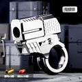 New arrival cross-border alloy adult creative trendy alloy finger gun can launch shell ejection soft bullet gun folding toy gun