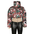 Amazon's new autumn and winter european and american clothing fashionretro camouflage printingshortjacket cotton outwear