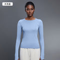 D19083: diqian apparel new seamless yoga top - women's long sleeve activewear for running, comfort, breathability, and fitness