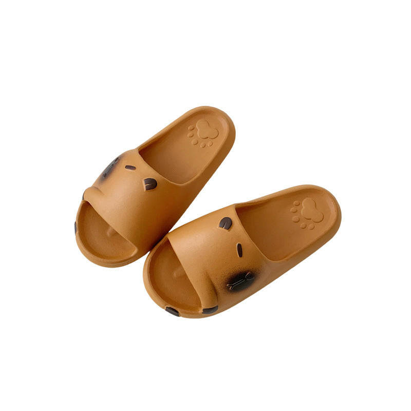 New fashion women's slippers 2025 cartoon flat bottom versatile anti-slip outdoor beach one-strap sandals wholesale indoor