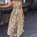 European and american cross-border women's clothing:  summer new arrival - elegant round neck, hollow-out, slim-fit, mid-length sleeveless dress