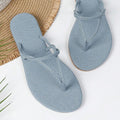 New summer denim slippers low heel flats flip flops women's home slippers wholesale sandals beach slippers