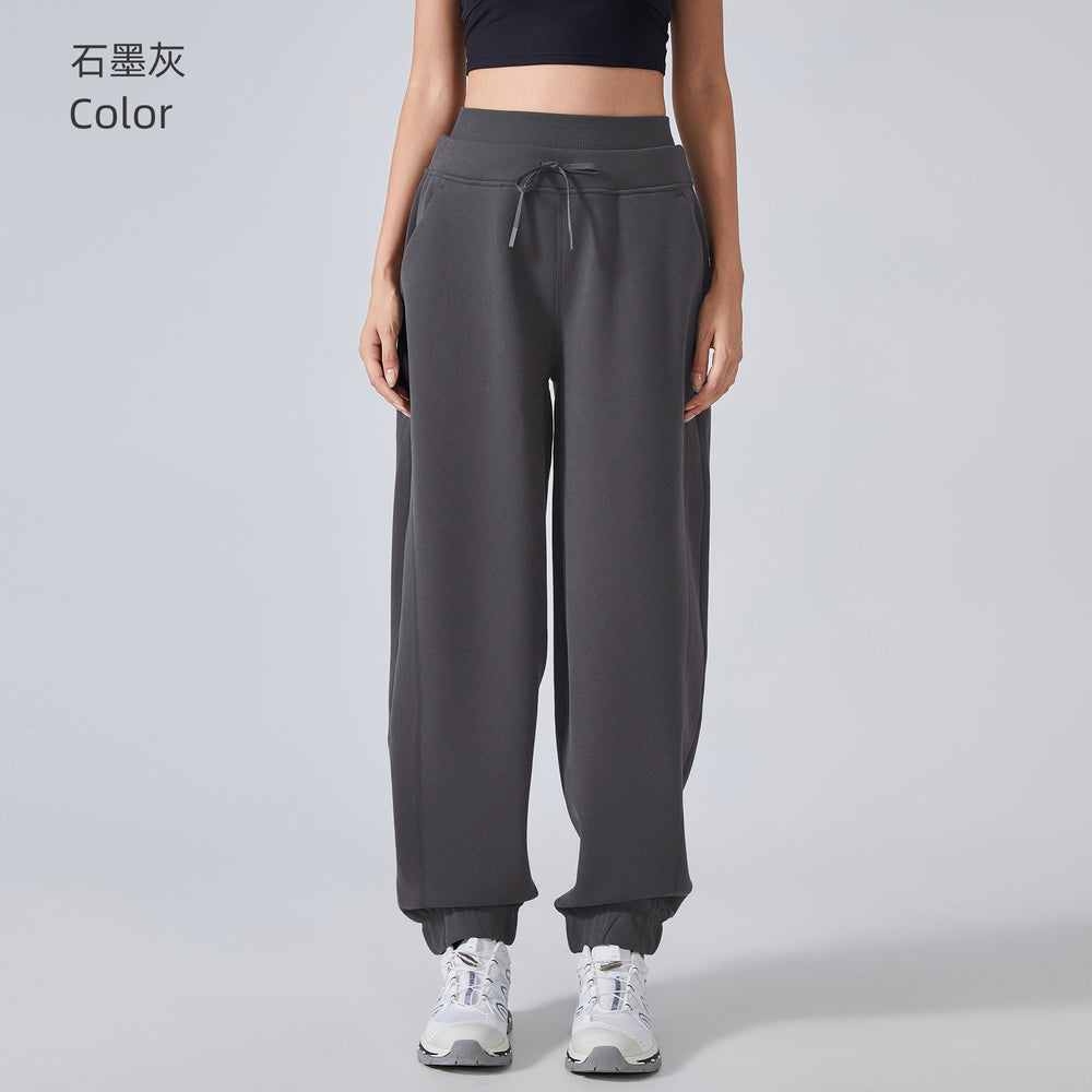 Women's fleece-lined warm sweatpants - stylish, versatile, casual joggers - loose fit, cuffed ankle, perfect for fitness and yoga - daw154