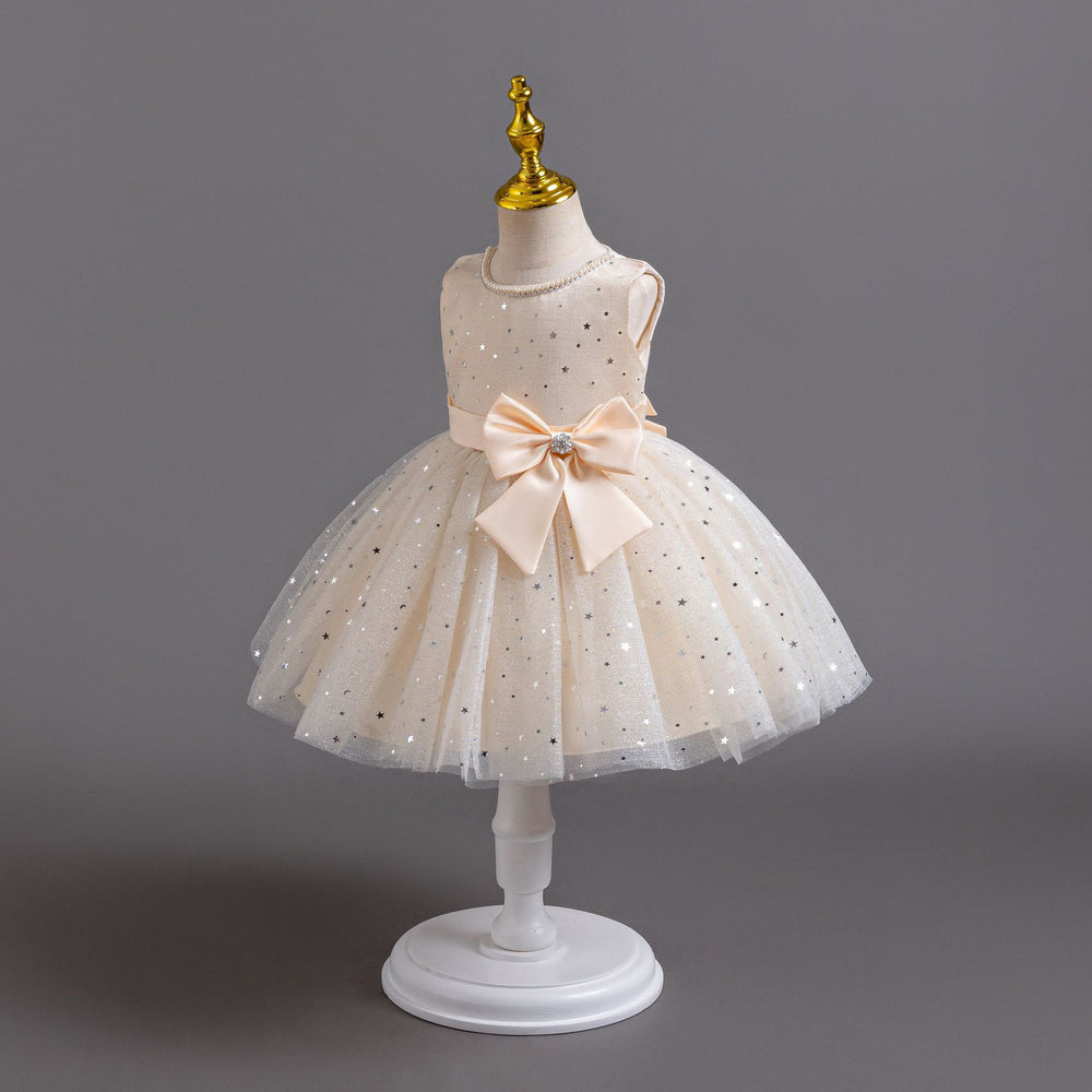 Wholesale newborn baby girl sequin butterfly wedding gown evening dress performance princess dress baby dress