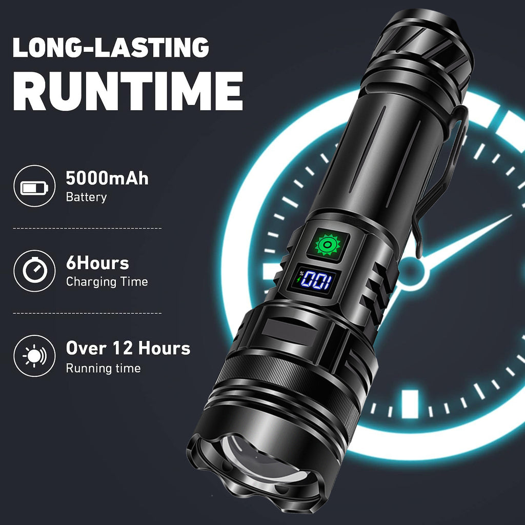 Douyin hot-selling new white laser super bright flashlight portable flood control emergency self-defense outdoor flashlight one piece