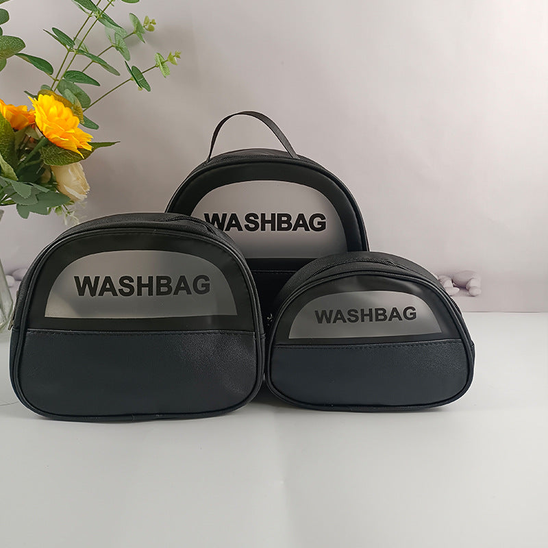 PU waterproof portable toiletries cosmetic bag ins high value large capacity portable cosmetics storage travel toiletries bag