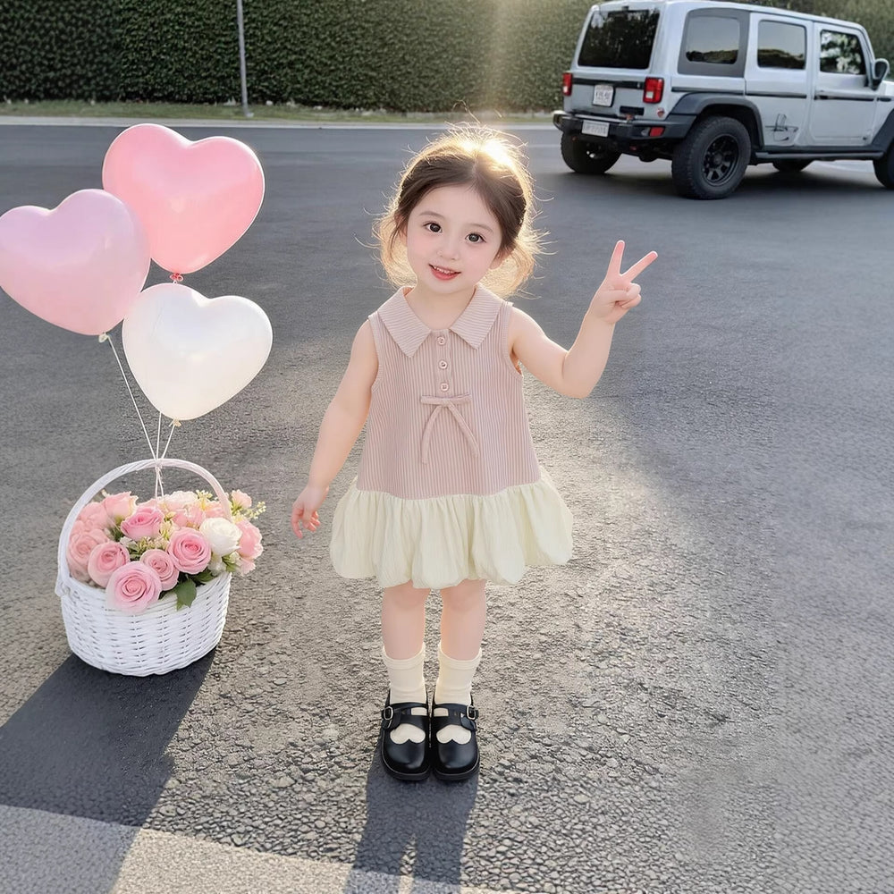 Girls' and toddler's summer tutu dress - new cute children's dress with vest - sweet baby floral princess style