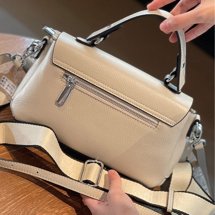 Top-grain leather women's 2024 fall/winter new arrival handbag, genuine leather women's bag, shoulder bag, crossbody bag, large capacity