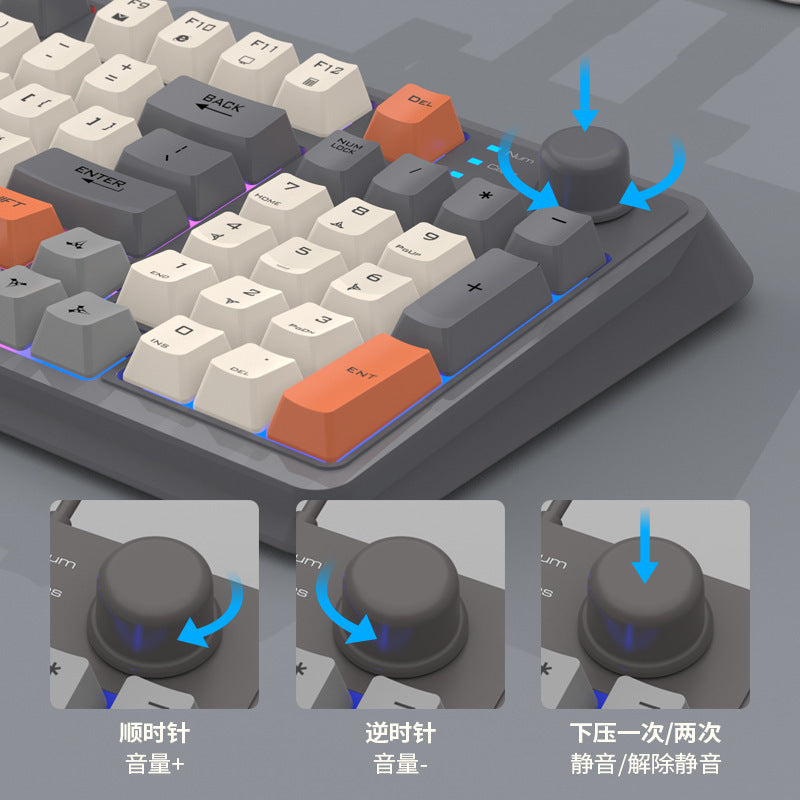 Dazzling silver fox k94 fashion color matching knob keyboard wireless bluetooth dual mode luminous keyboard computer notebook cross-border