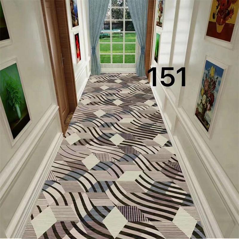 Minimalist modern 3d printed non-slip hallway carpet, hotel, mall, lobby, aisle floor mat roll, home use