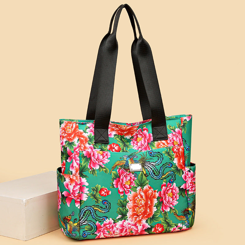 New arrival ethnic style northeastern large flower bag satchel bag fashioneasiest for match shoulder bag large capacity tote bag work clothing bag