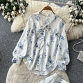 Gentle wind floral light mature style two-piece set female early autum strap waist slimming lookelegantsuitwork clothing outfit