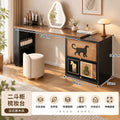 Medieval style dressing table and chest of drawers all-in-one carbon steel retro master bedroom bedside iron makeup table cabinet new arrival