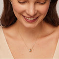 amazon new product cubic zirconia inlaid narrow face ring 14k wide face ring double pendant easiest for match necklace