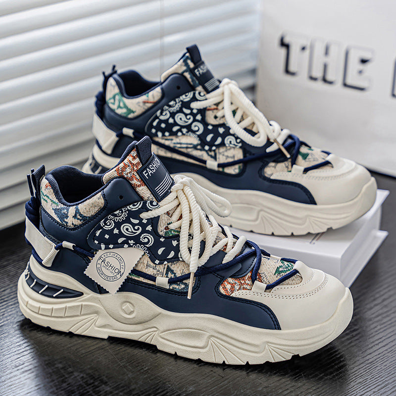 Men's shoes 2025 new spring collection: youth casual running sneakers, student platform shoes, non-slip dad shoes, trendy footwear for men