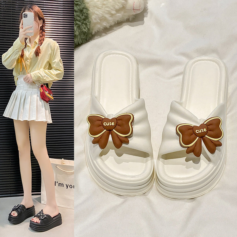 Women's thick-soled slippers: new height-increasing, non-slip, outdoor/indoor eva platform slides - comfortable thong sandals