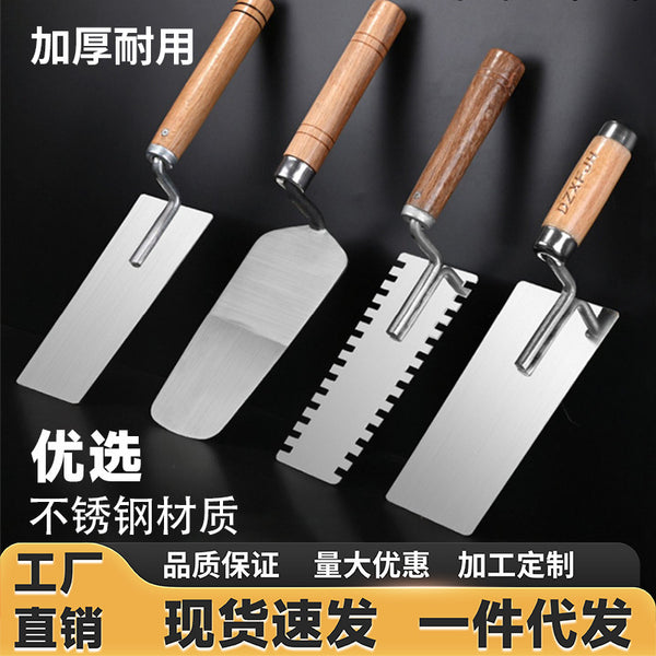 Stainless steel shovel spatula integrated dish knife ash spoon plaster knife shovel tool batch mason painter scraping putty scraping wall filling