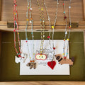 Cute puppy pendant necklace, perfect for summer. a colorful dopamine necklace, long enough to wear with hoodies or as a skirt accessory