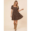 fashionsweetelegant floral casualelegance puff sleeve pastoral style printing holiday dress