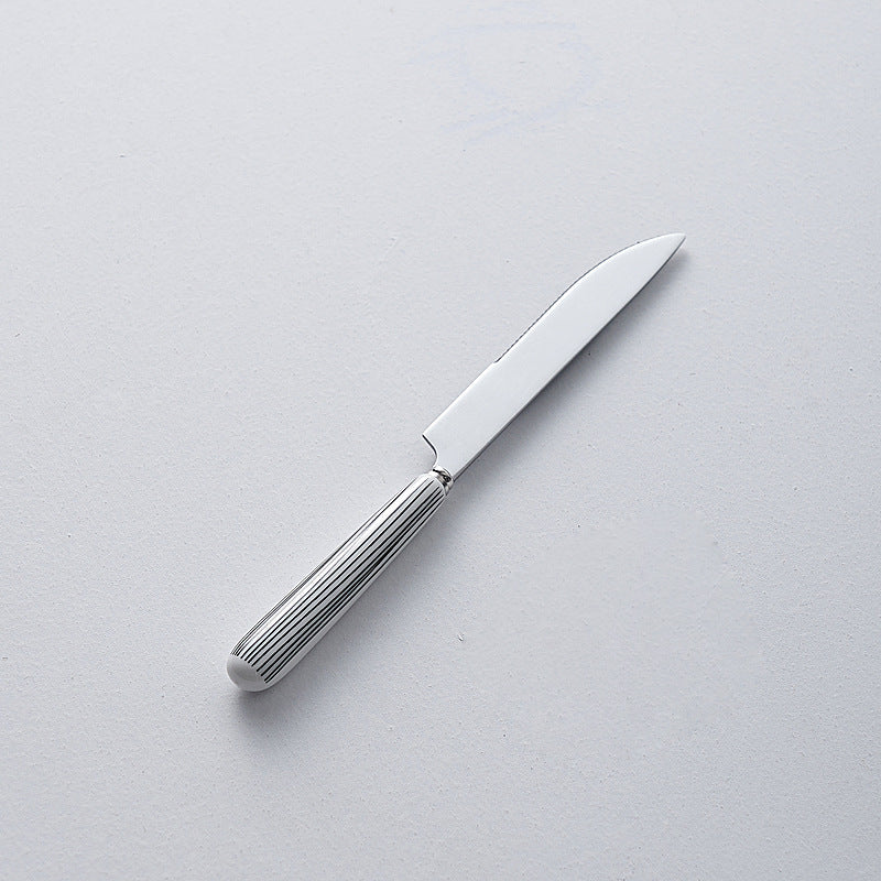 Minimalist ceramic handle cutlery set - polka dot design stainless steel tableware - creative, high-value steak knife and fork wholesale