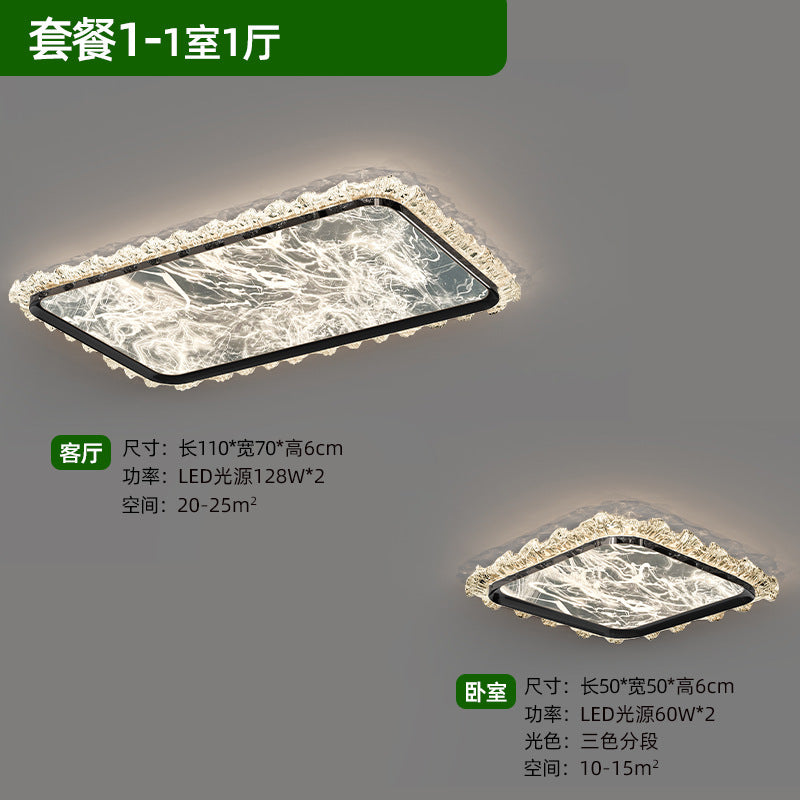 Cloud and mist living room main light Italian light luxury ice crack ceiling light 2025 new modern simple lighting package combination