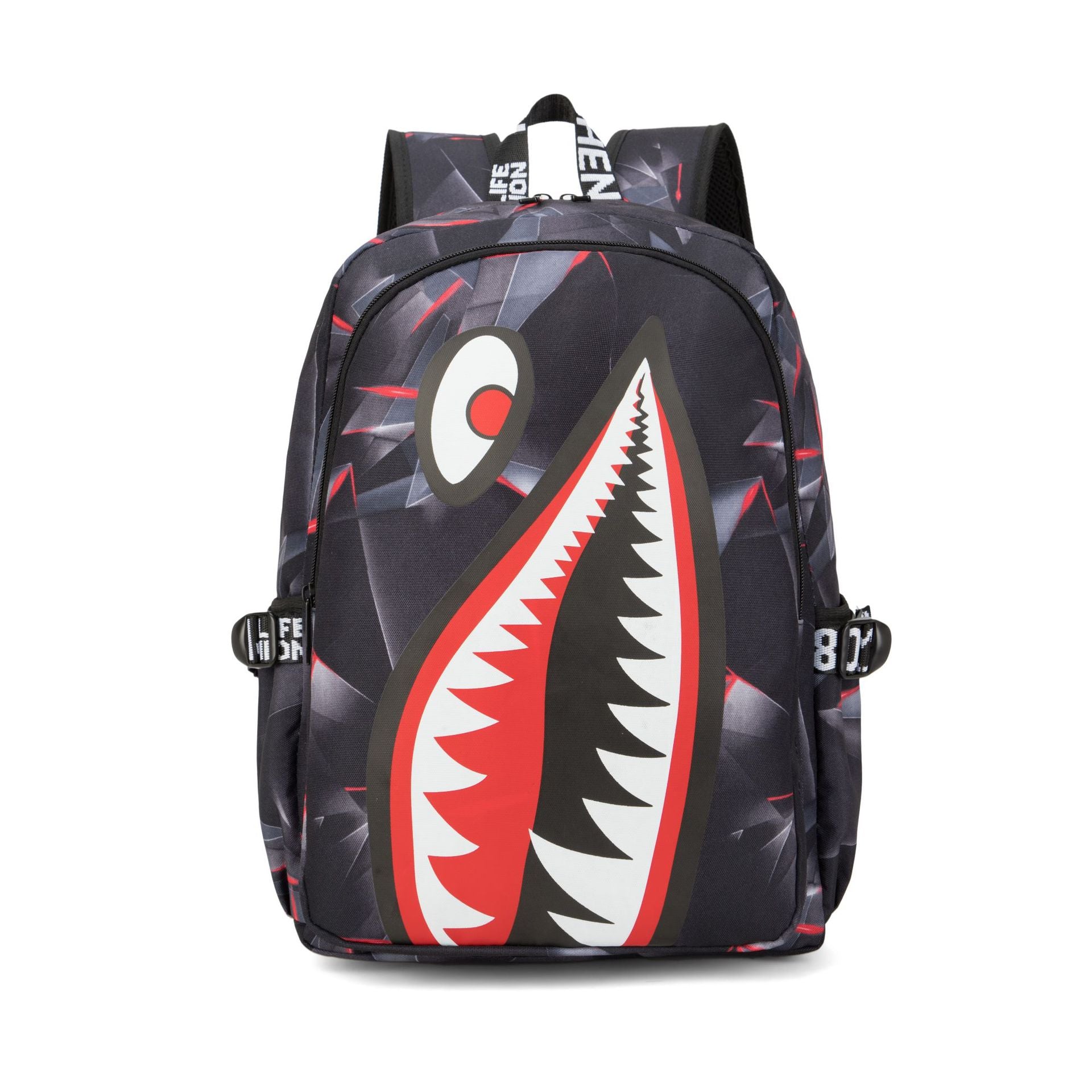 Personalized creative backpack Korean version of teen shark backpack male fashion trend primary and secondary school students campus Harajuku
