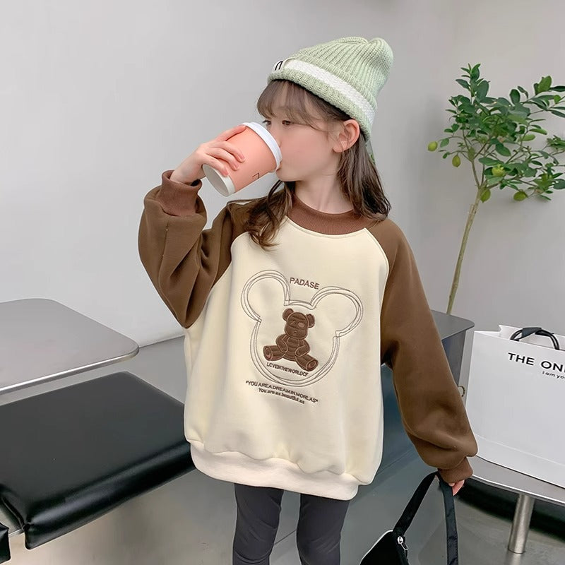 Girls' sweatshirt - spring/autumn collection  - stylish new arrivals - kids' spring outfit - long sleeve - little girl's spring clothing - loose fit top