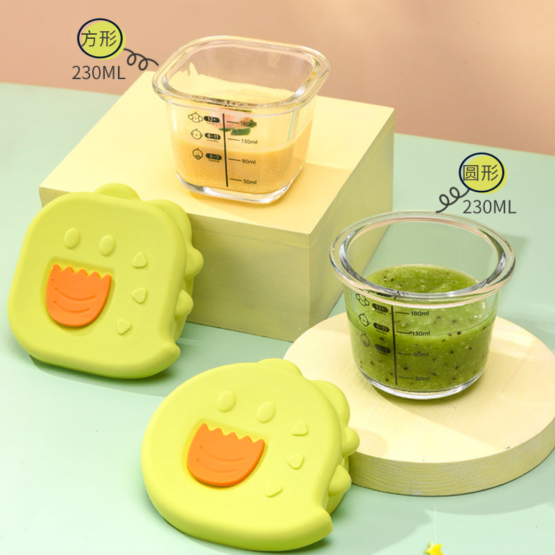 Baby food supplement box glass safe storage steaming custard bowl cup mold tool set - complete baby-specific food supplement bowl