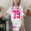 wholesale girls' short-sleeve and shorts sets, fashionable spring, summer, and autumn outfits for girls