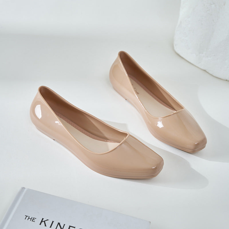 New arrivalfashion baotou summer waterproofbottomflats bag heel lazy women's shoes pure color daily casual round toe sandals for women