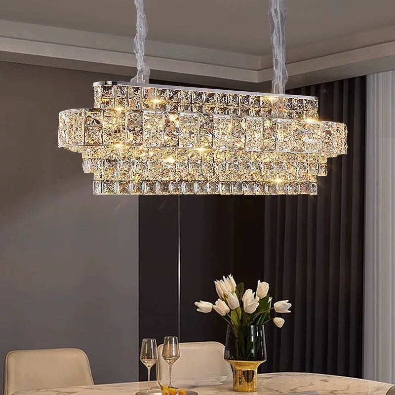 Living room lamp crystal chandelier light luxury high-end round dining room hall main lighting modern simple master bedroom chandelier